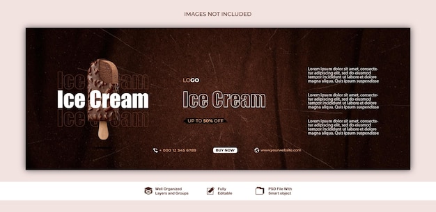 banner ice cream agency social media template for ice cream template psd