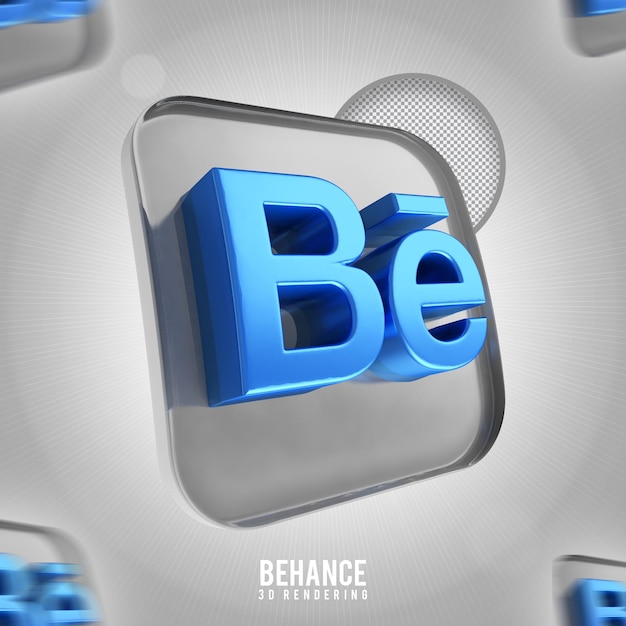 Banner icon behance 3d render isolated