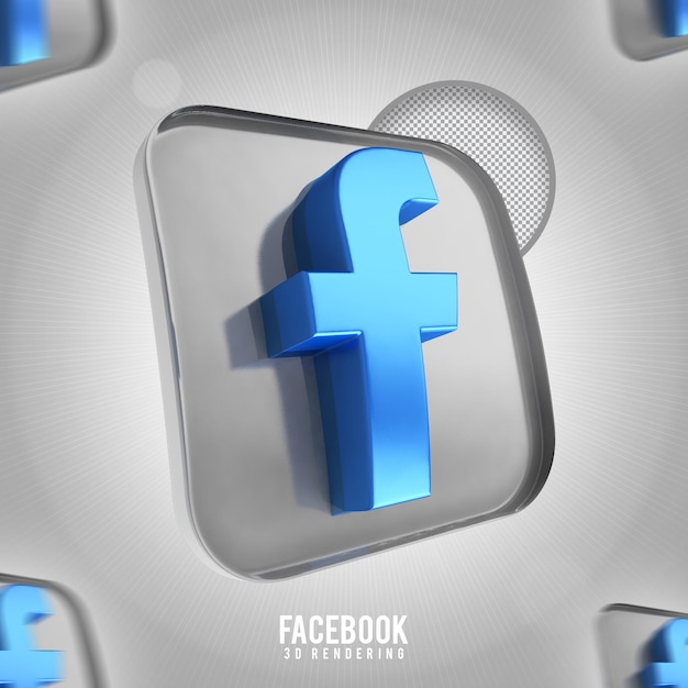 PSD Баннер значок facebook 3d визуализации изолированные