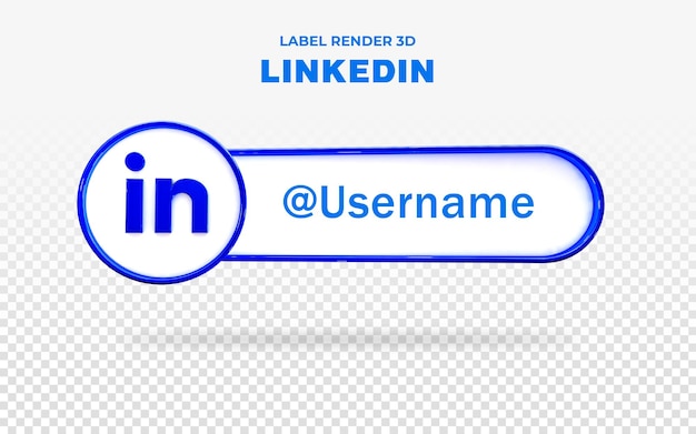 Значок баннера linkedin label 3d рендеринг изолирован