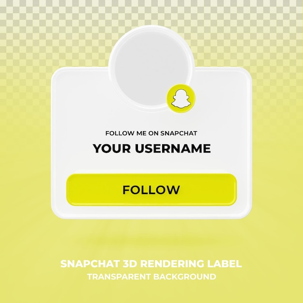 Профиль значка баннера на snapchat 3d рендеринга баннера изолированные
