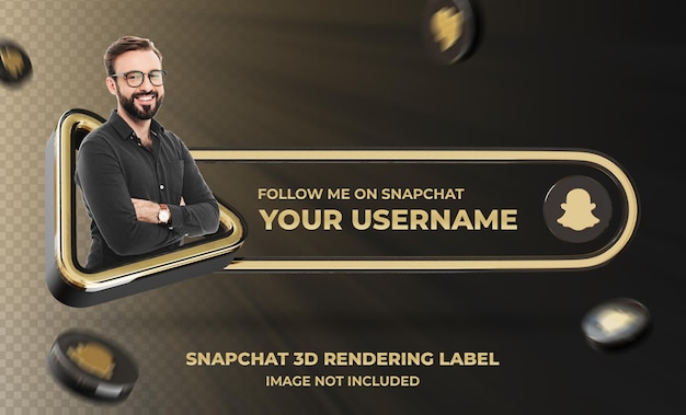 Snapchat 3d Rendering Label Mockup의 배너 아이콘 프로필