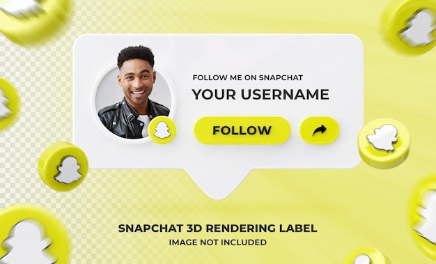 Snapchat3dレンダリングラベルテンプレートのバナーアイコンプロファイル