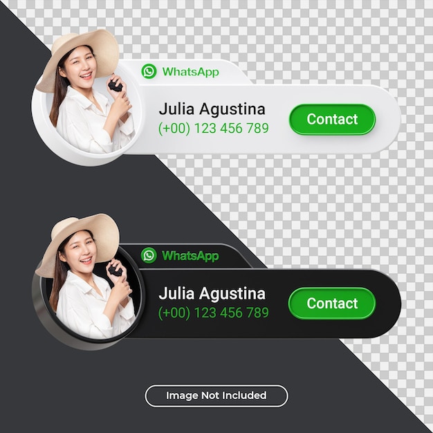 PSD Профиль значка баннера на whatsapp 3d render composition isolated