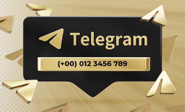 Banner Icon Profile on Telegram 3d Rendering Label Isolated