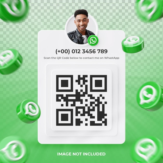 PSD banner icon profile on whatsapp 3d rendering label isolated