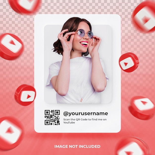 Banner icon profile on youtube 3d rendering label isolated