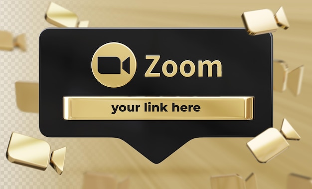 Banner icon profile on zoom 3d rendering label isolated