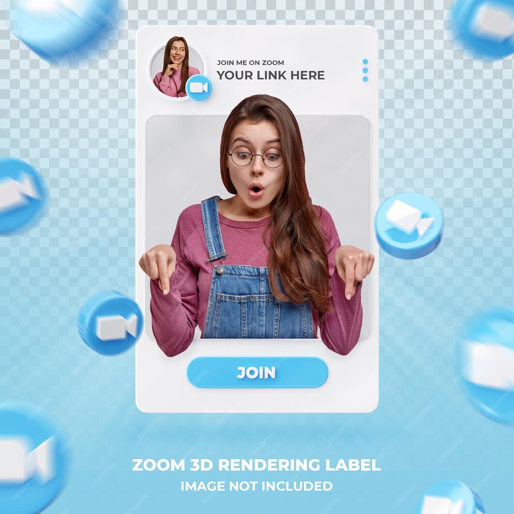 Premium PSD | Banner icon profile on zoom 3d rendering label template
