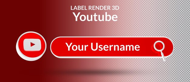 バナーアイコンyoutubefind me label 3d renderisolated