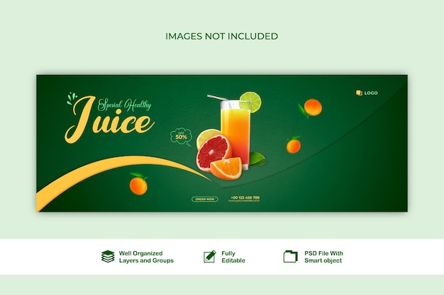 Banner juice fruit sale agency social media web banner post template psd