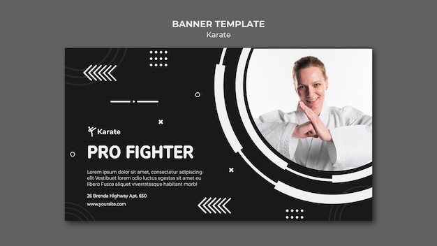 PSD banner karate class promo template