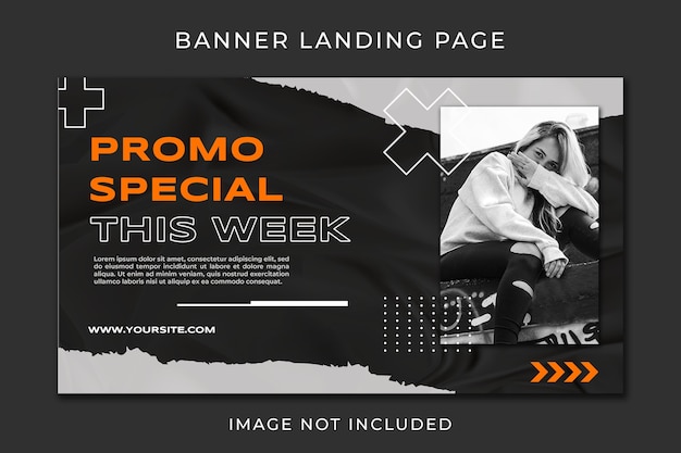 PSD banner landing page fashion promo template