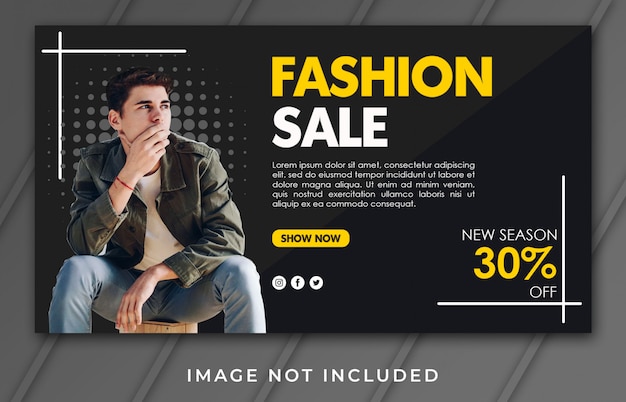 PSD banner landing page fashion sale