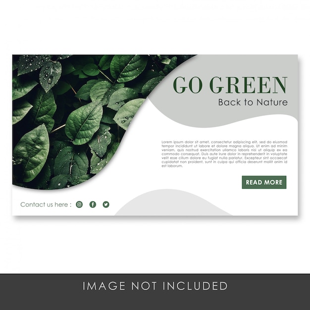 PSD banner landing page nature minimalism template