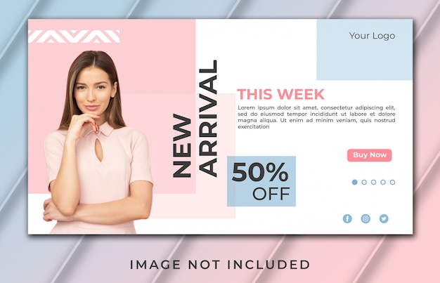 Banner landing page new arrival this week template
