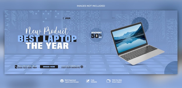 Banner laptop computer sale electronic agency social media web banner post template psd