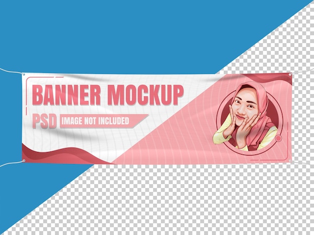 Banner mockup-ontwerp met touw