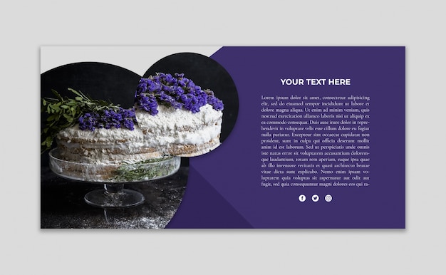 Banner mockup with image of cake