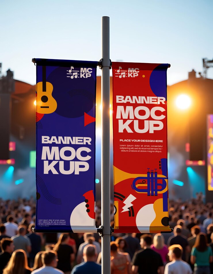 PSD banner music concert mockup
