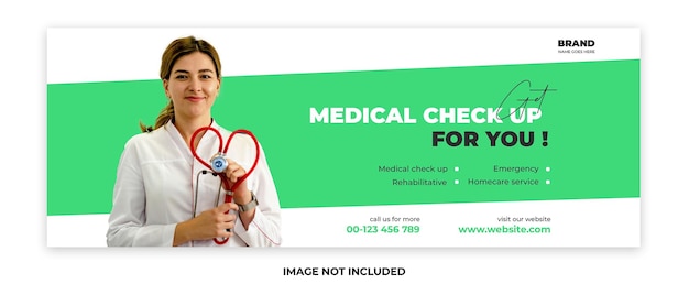 PSD banner okładki mediów społecznościowych lub szablon banera internetowego konsultanta opieki medycznej