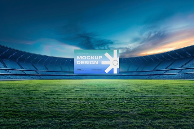 Banner op een model van het stadion