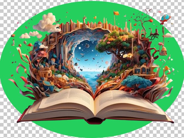 PSD banner of an open book fantastic view