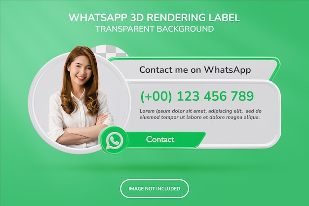 Banner pictogram profiel op whatsapp 3d-rendering label geïsoleerd