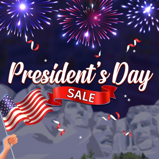 PSD banner for presidents day sale