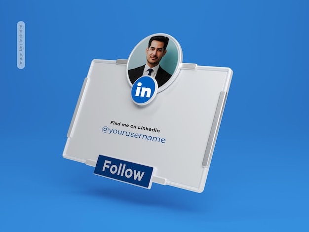 Banner profile on linkedin 3d rendering