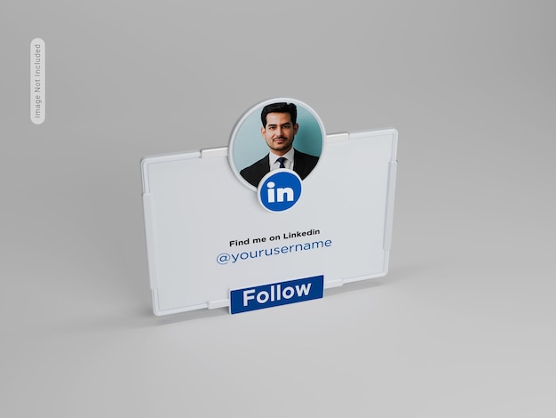 Profilo banner su linkedin rendering 3d