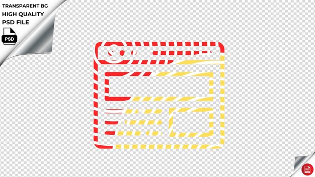 PSD banner psd vector icon rosso giallo striato psd trasparente