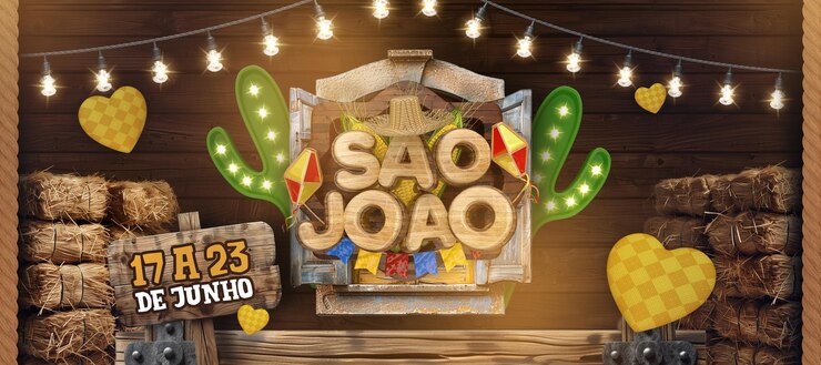 PSD banner sao joao festa junina nie brazylia realistyczny