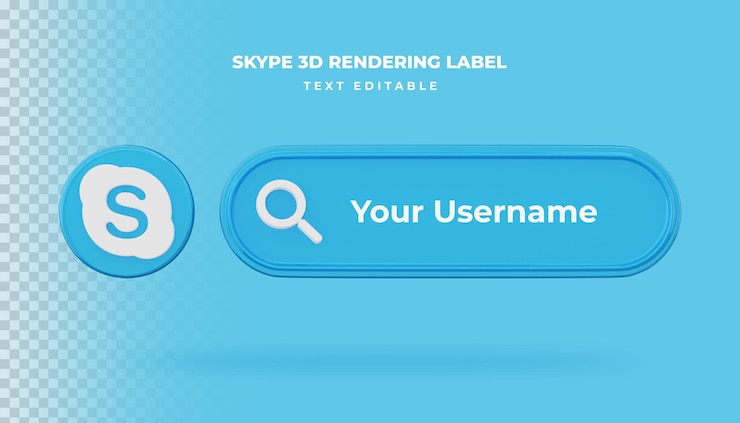 PSD バナー検索アイコンskype3dレンダリングバナー分離