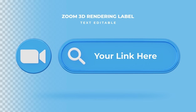 PSD banner search icon zoom 3d rendering banner isolated