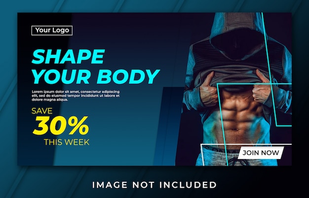 PSD banner shape your body template