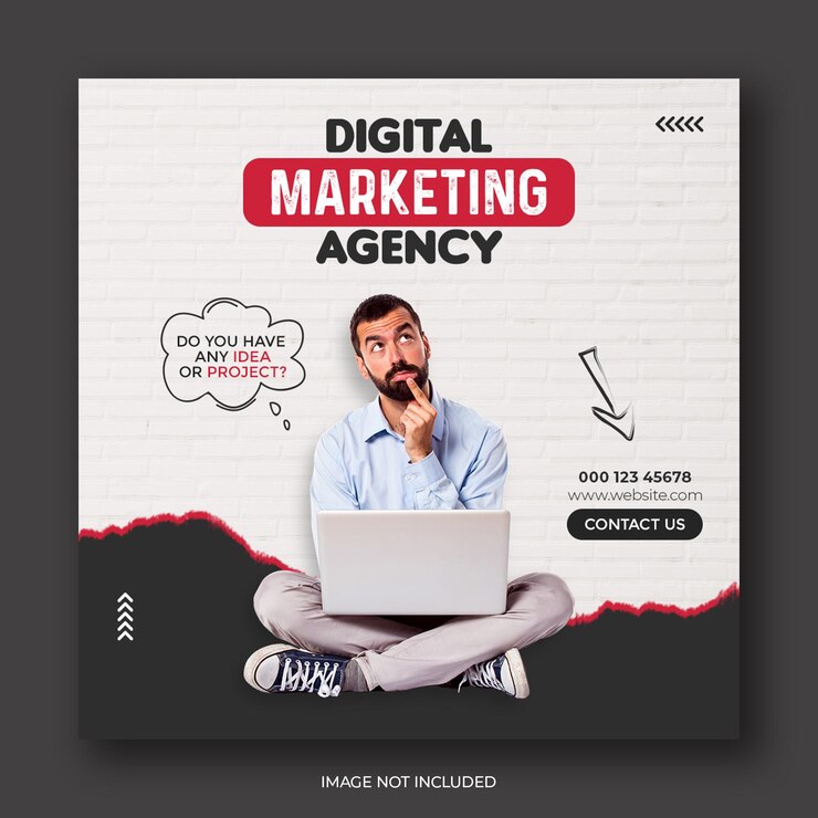 Banner sjabloon voor digitaal marketingbureau en sociale media voor bedrijven