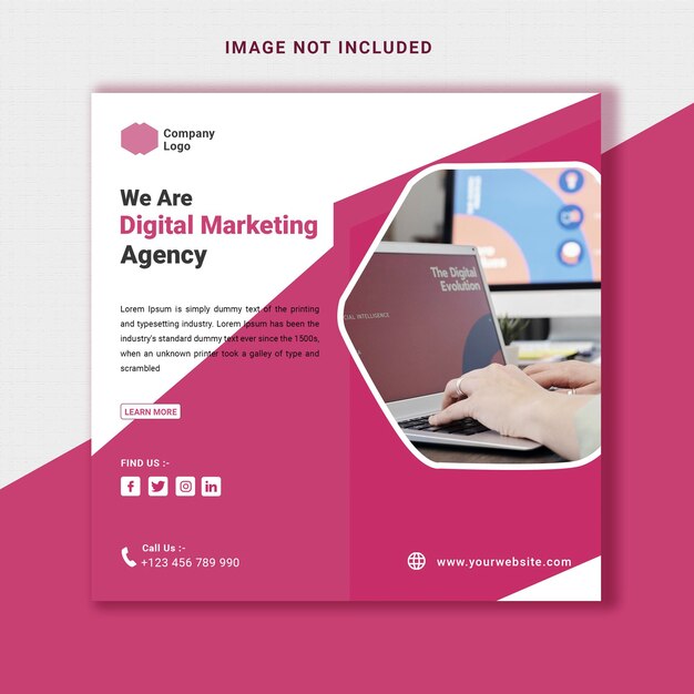 Banner sjabloon voor digitale marketingbureau's en sociale media