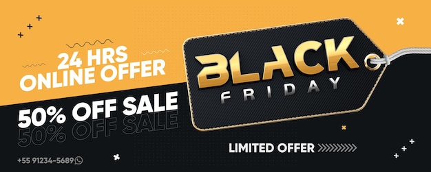 PSD banner social media black friday 50 korting op de uitverkoop