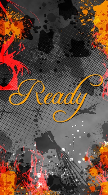 Banner Stand Halftone Fire WAR Płomień Czarny i Szary