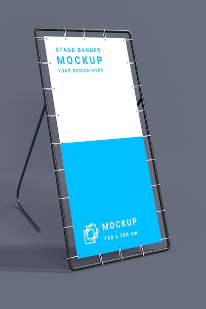 banner stand mockup with side view