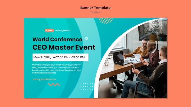 PSD banner template for ceo master event conference