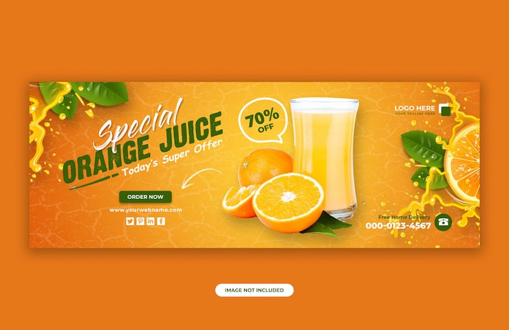 PSD banner template for drink sale for social media post