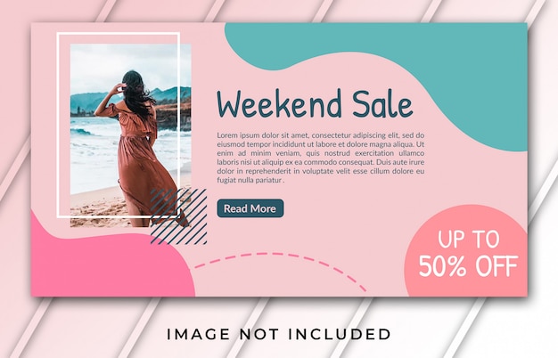 PSD 週末セールのバナーテンプレート
