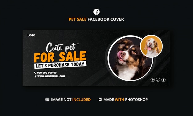 PSD banner template for pets on sale for social media post