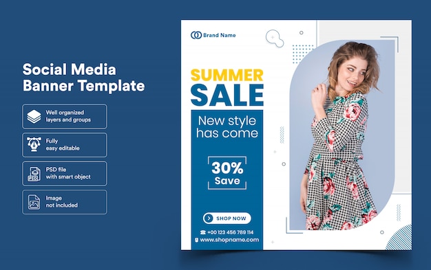 Banner template of sale for social media