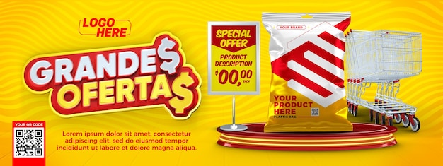 Banner template supermarket great offers in brazil