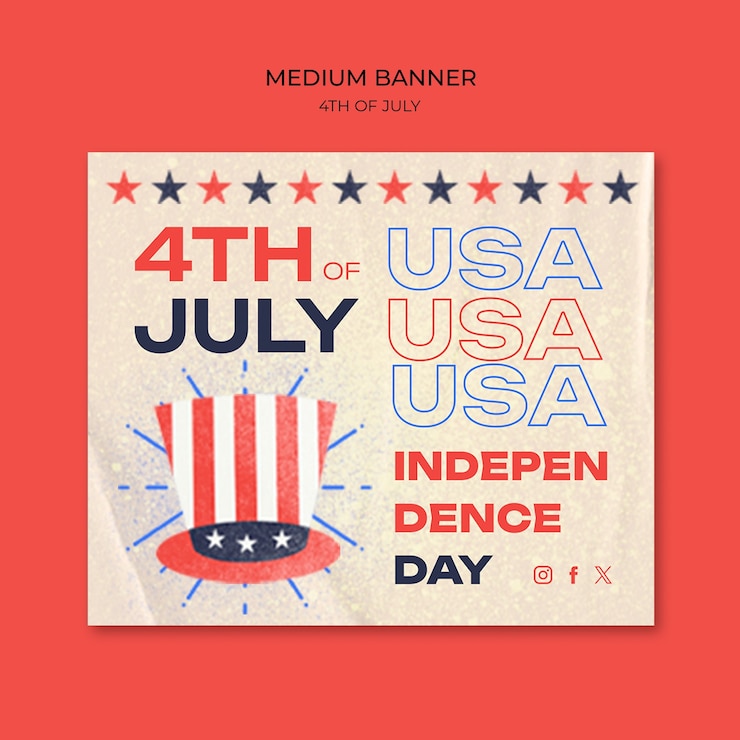 PSD banner template for usa independence day celebration