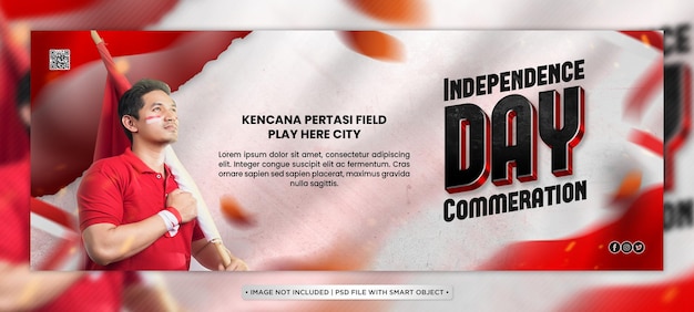 PSD modello di banner per il sito web che commemora il giorno dell'indipendenza dell'indonesia