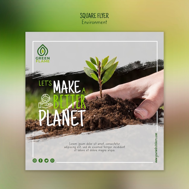 PSD banner template with hand planting tree